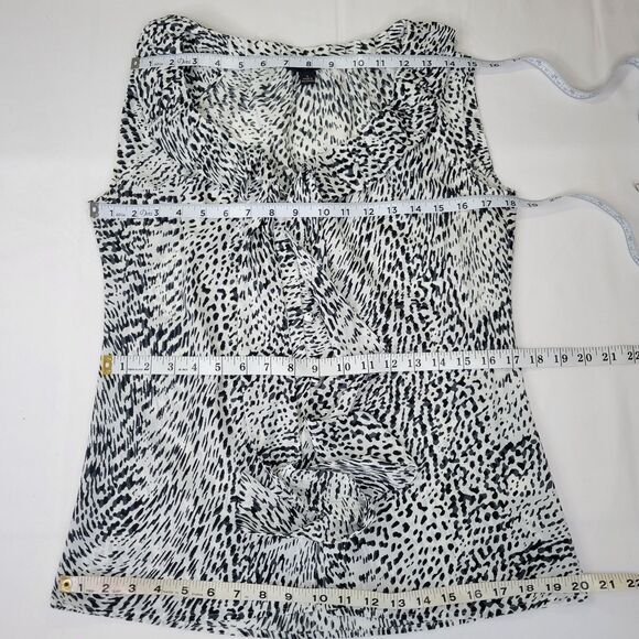 Banana Republic animal print ruffle bow sleeveless top Small - Picture 6 of 8